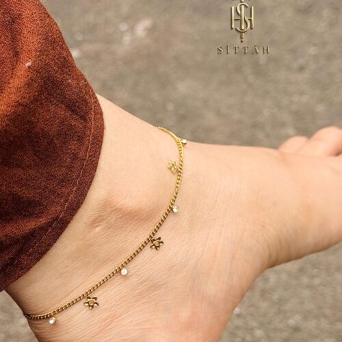 Dainty Gold Charm Anklet