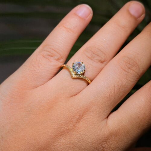 Aurora Wave Solitaire Ring