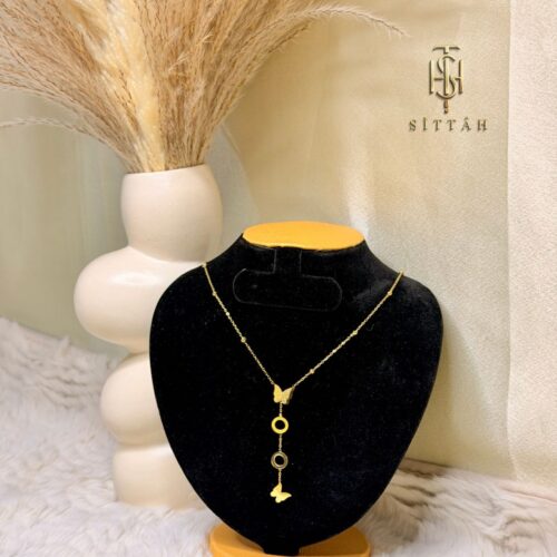 Buttefly Halo Lariat Necklace