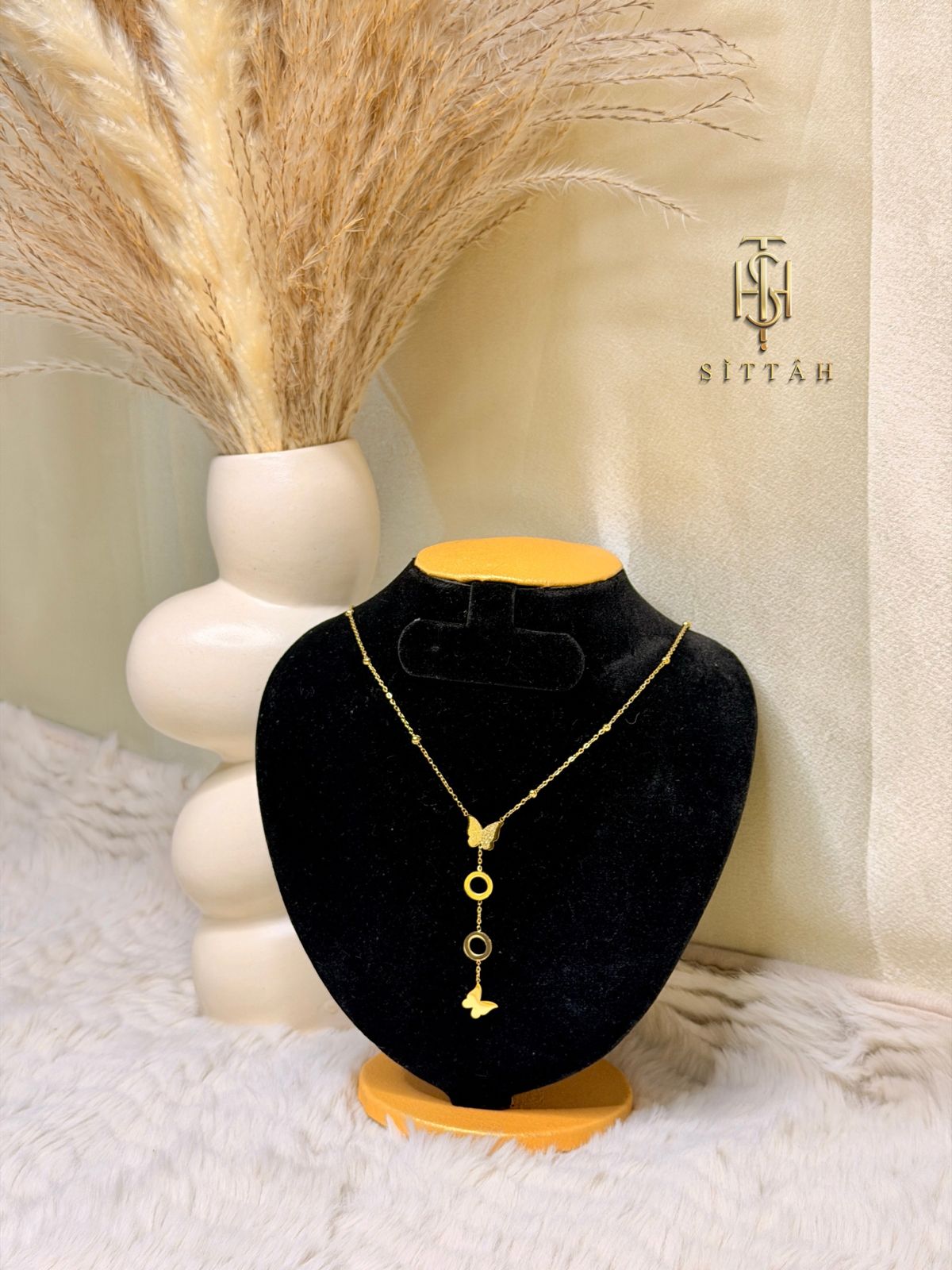 Buttefly Halo Lariat Necklace