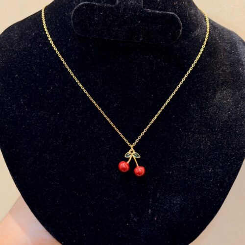 Twin Cherry Glow Necklace