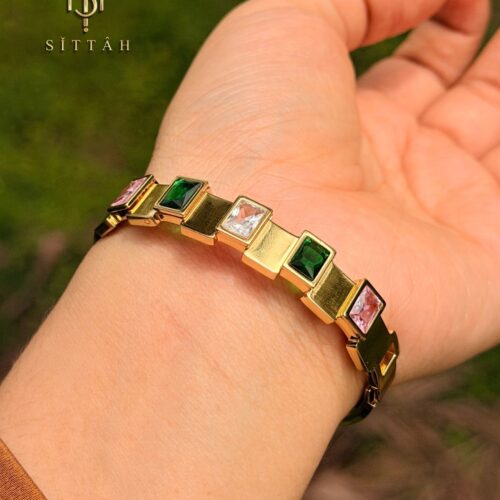 Product Name: Emerald Blush Geometric Bracelet (Copy)