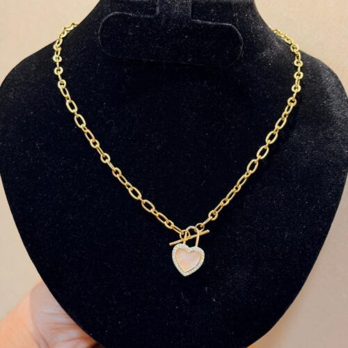 Blush Heart Toggle Chain
