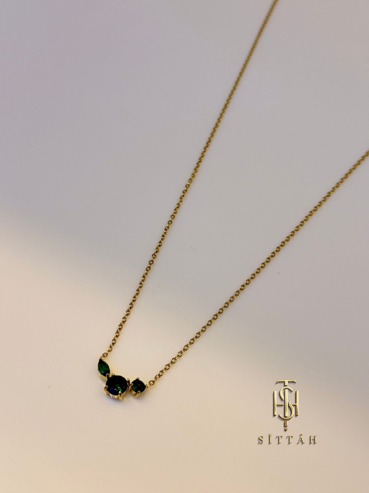 Emerald Trinity Necklace