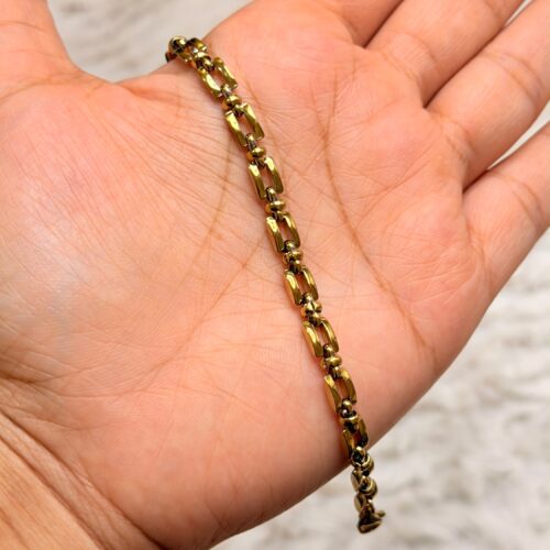 Gold-Plated Indo-Italian Square Link Chain Bracelet
