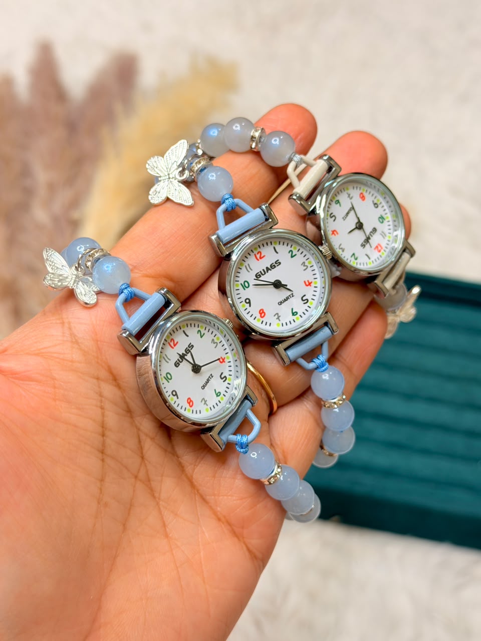 Blue Butterfly Charm Watch Bracelet - Image 2