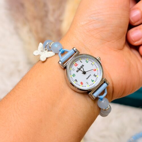 Blue Butterfly Charm Watch Bracelet
