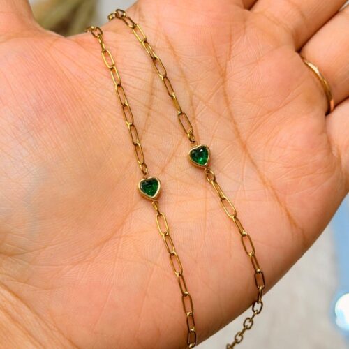 Jade Heart Grace Anklet