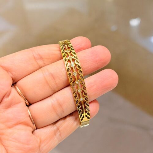 Aurora Leaf Crystal Bangle