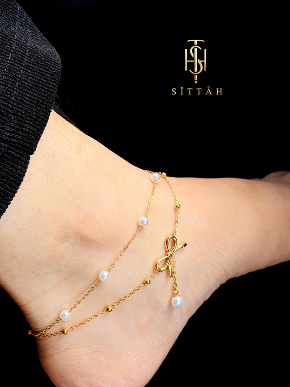 Pearl Bow Grace Anklet