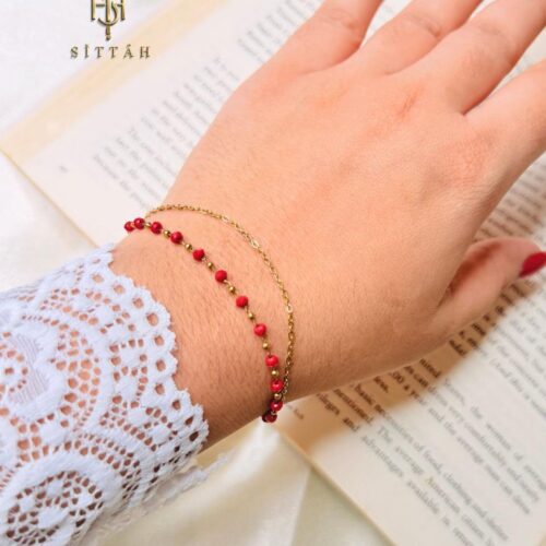 Crimson Charm Bracelet
