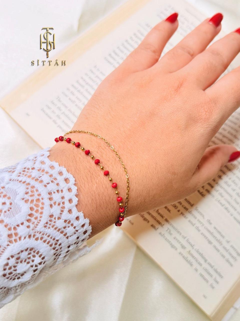 Crimson Charm Bracelet