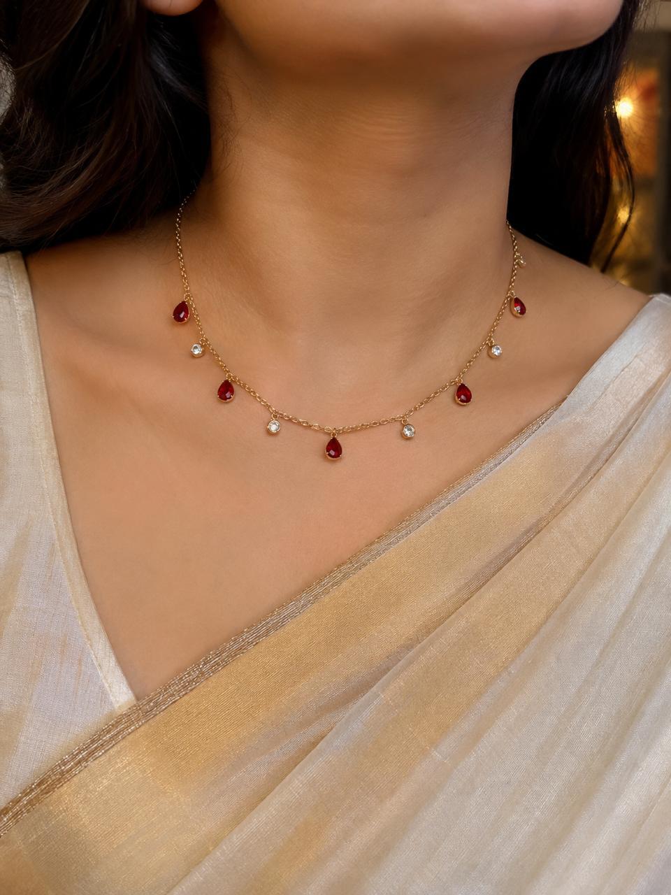 Crimson Dew Charm Necklace - Image 4