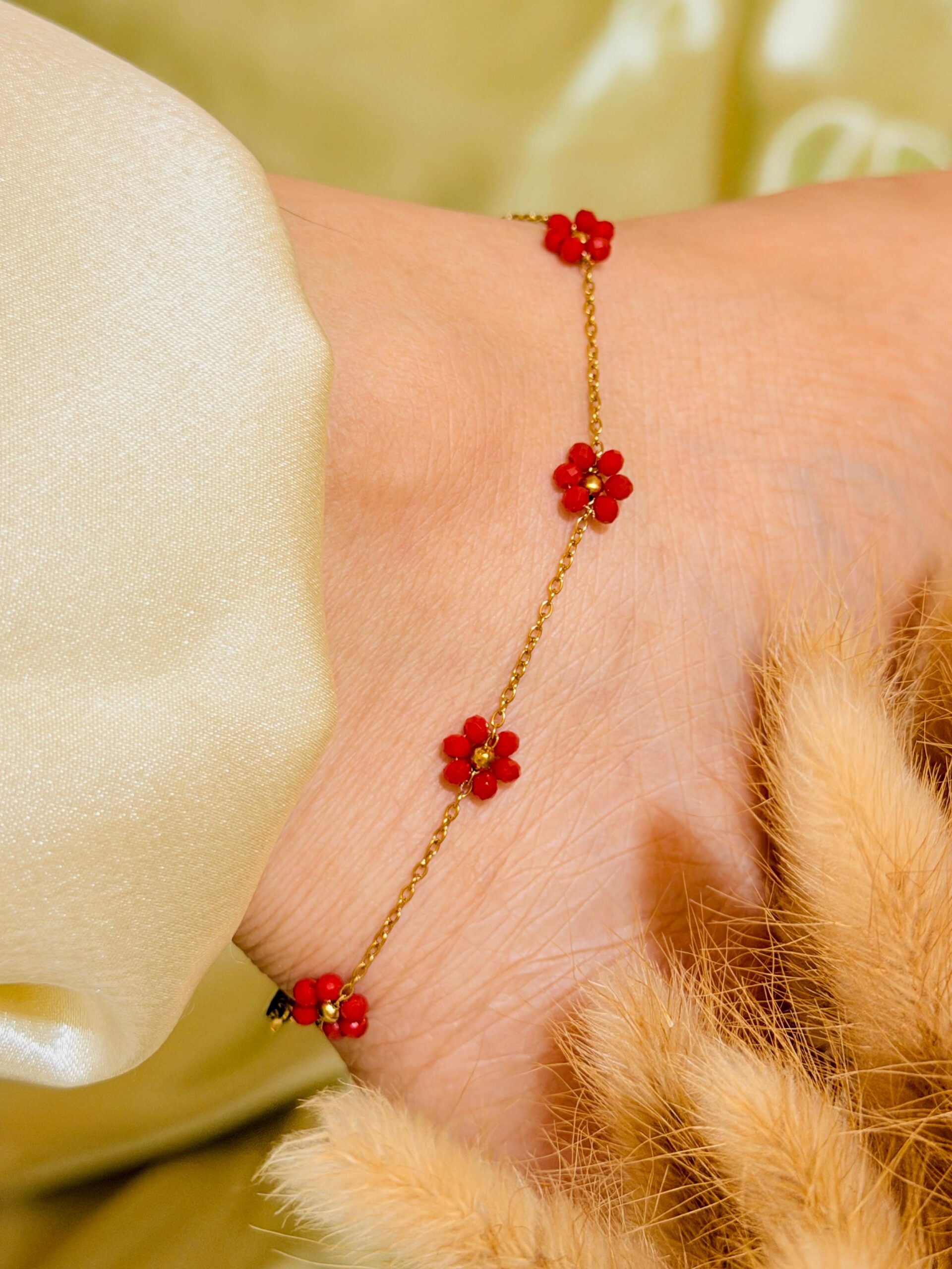 Crimson Daisy Anklet - Image 2