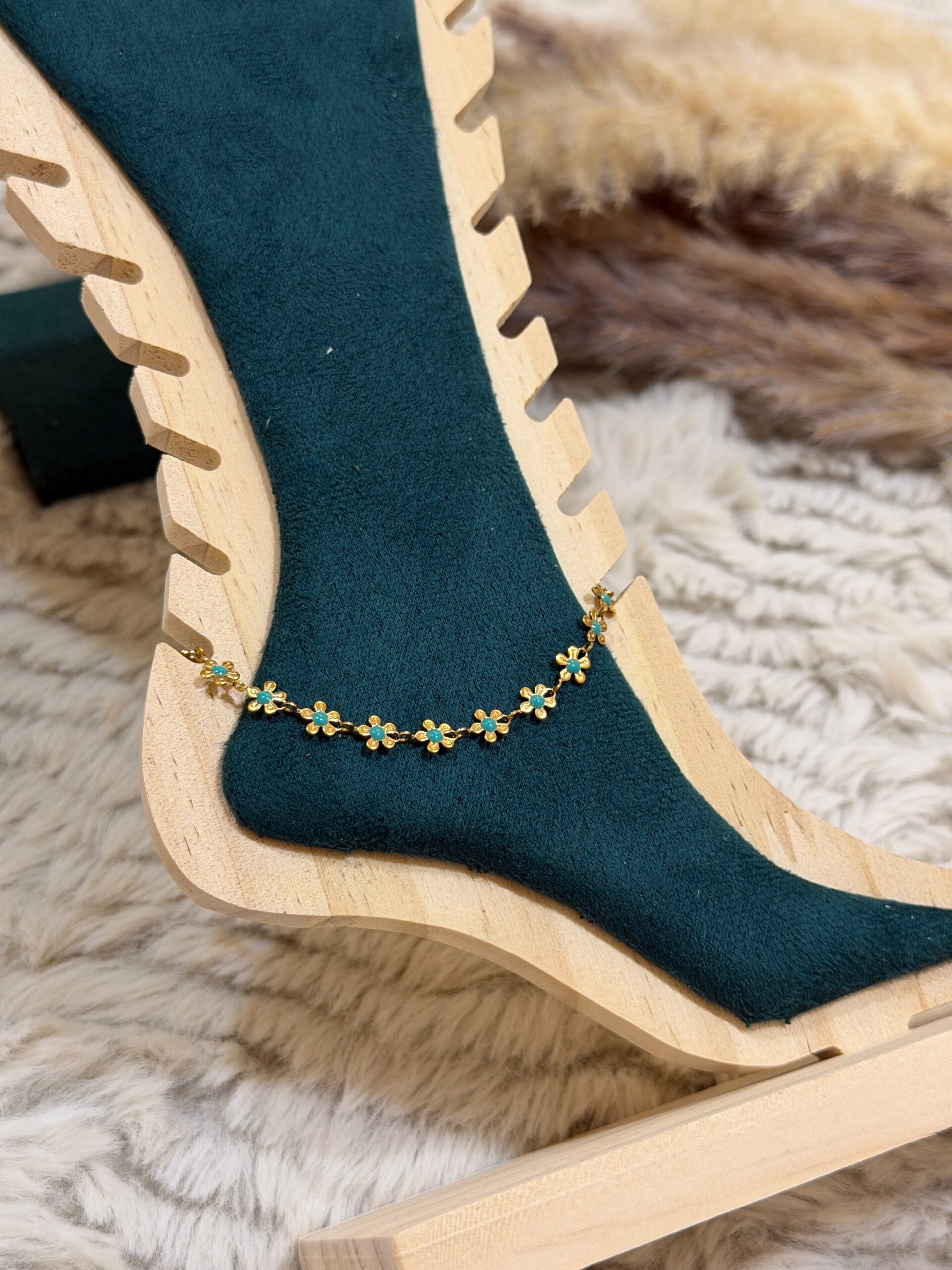 Turquoise Bloom Anklet