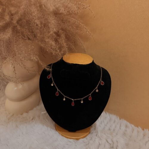 Crimson Dew Charm Necklace