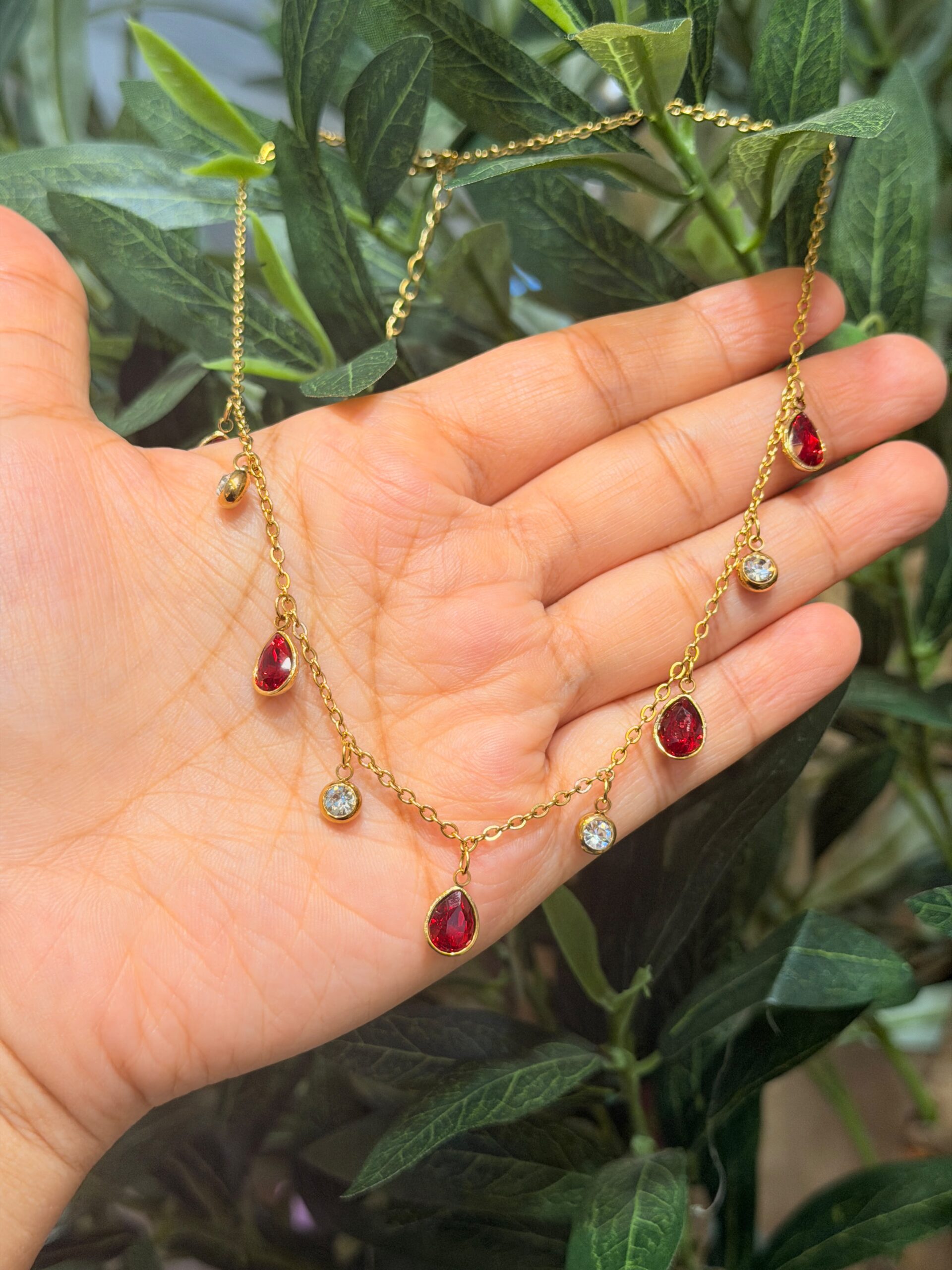 Crimson Dew Charm Necklace - Image 2