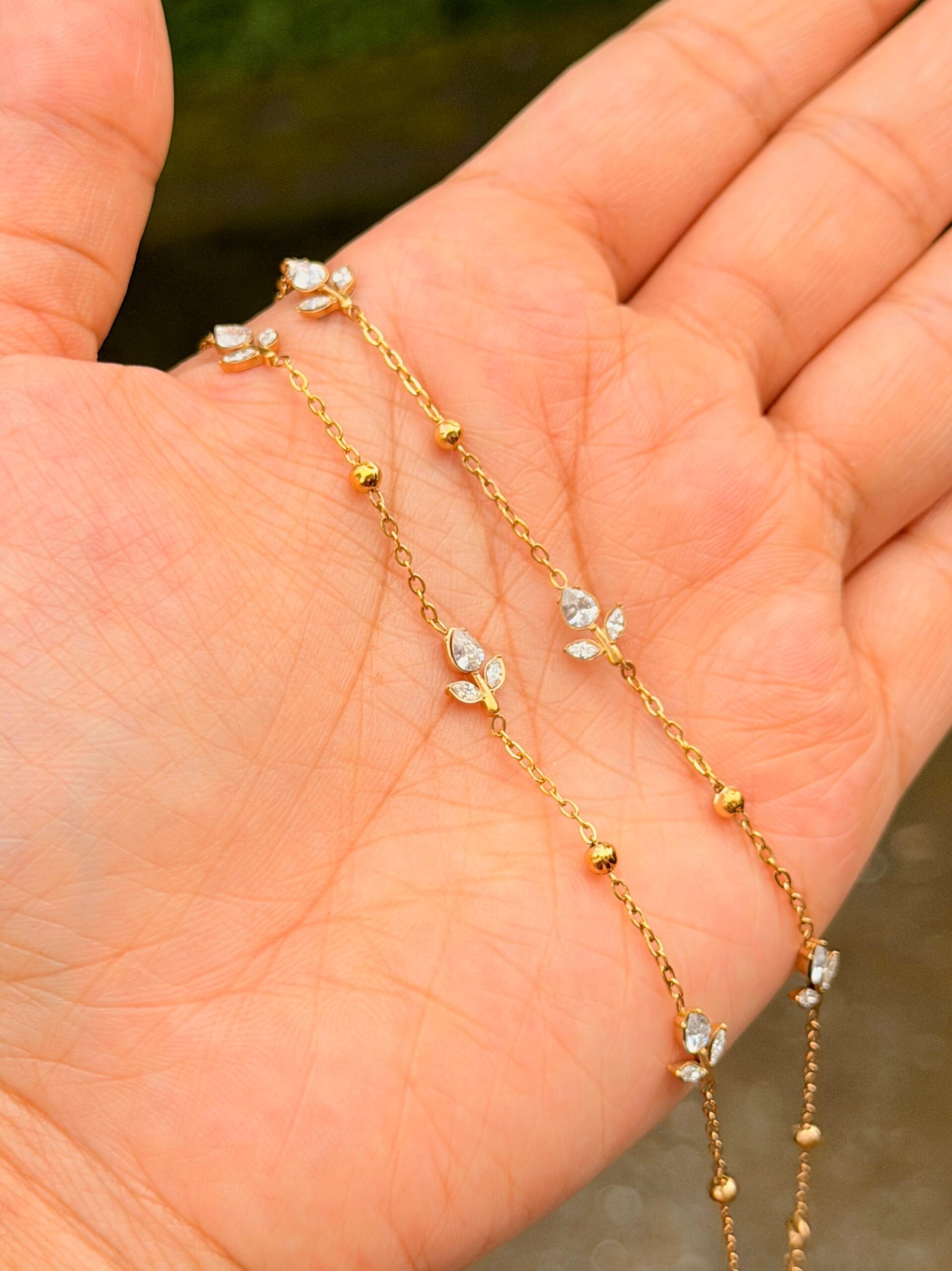 Pearl Tulip Petal Anklet - Image 2