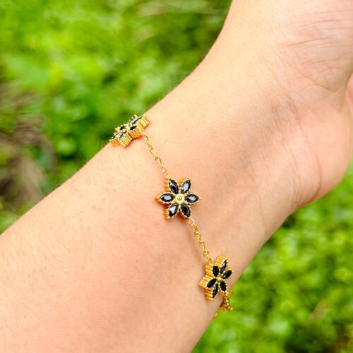 Ebony Flower Bracelet