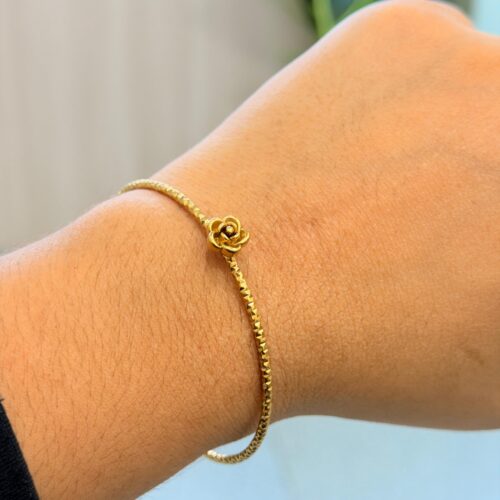 Rosebud Charm Bangle
